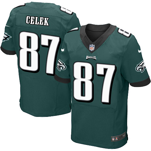 Men's Elite Brent Celek Nike Jersey Midnight Green Home - #87 NFL Philadelphia Eagles